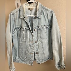 Democracy Light Blue Frayed Jean Jacket